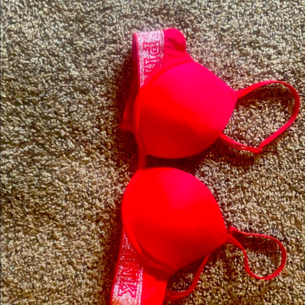 Victoria’s Secret red push-up bra